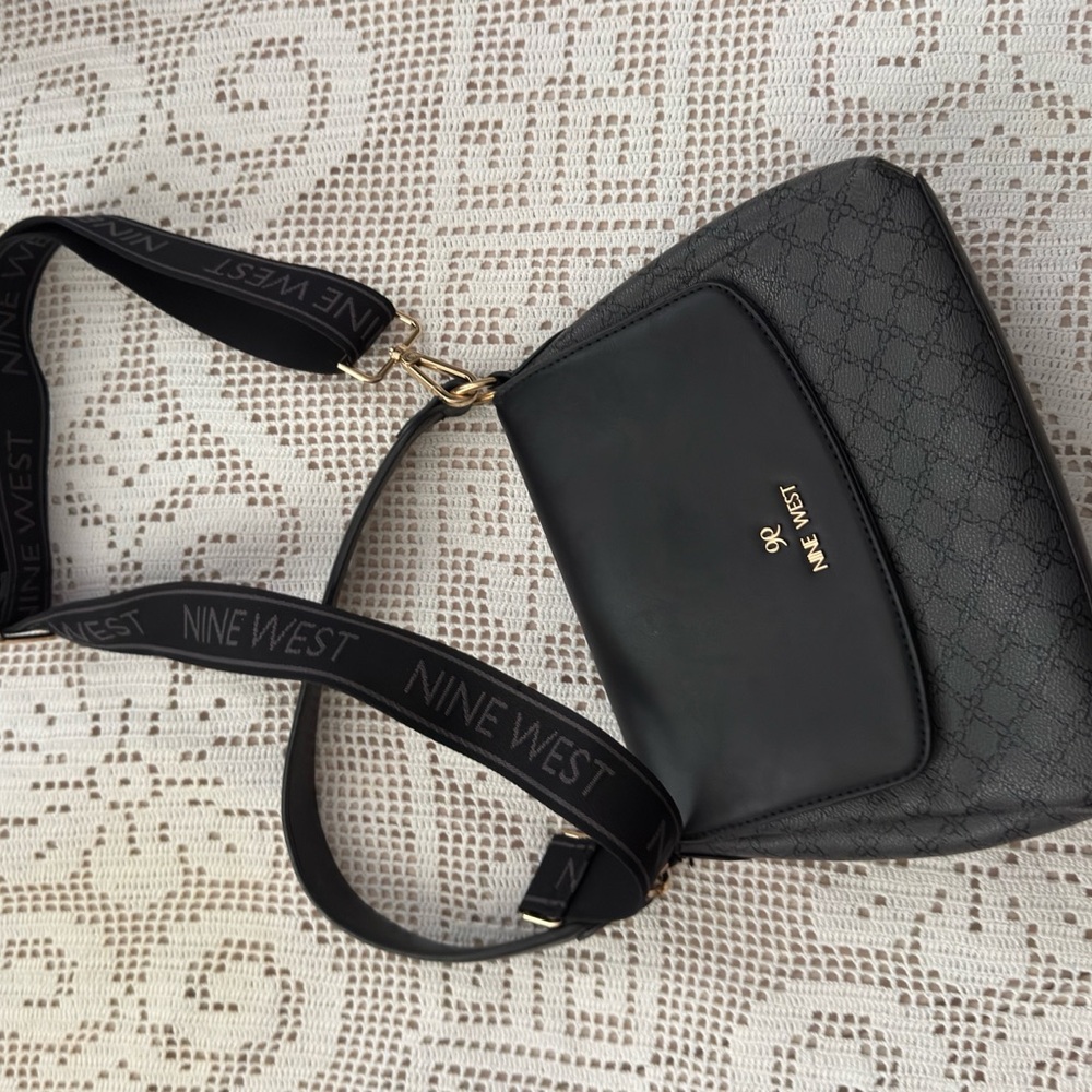 Nine West Black Patterned Shoulder Bag